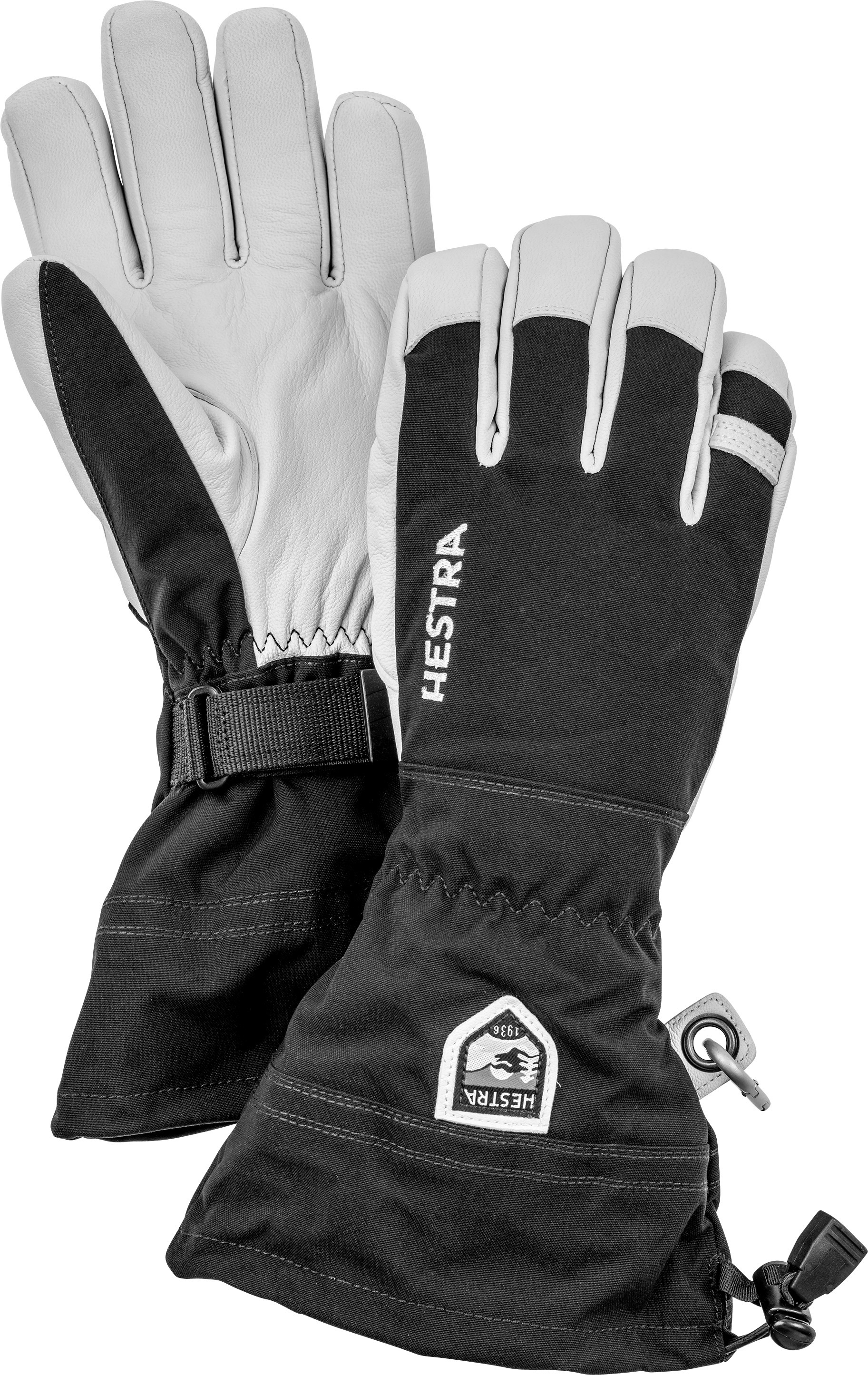 Hestra Army Leather Heli Ski 5-Finger Gloves black Size 5 - Transa.ch