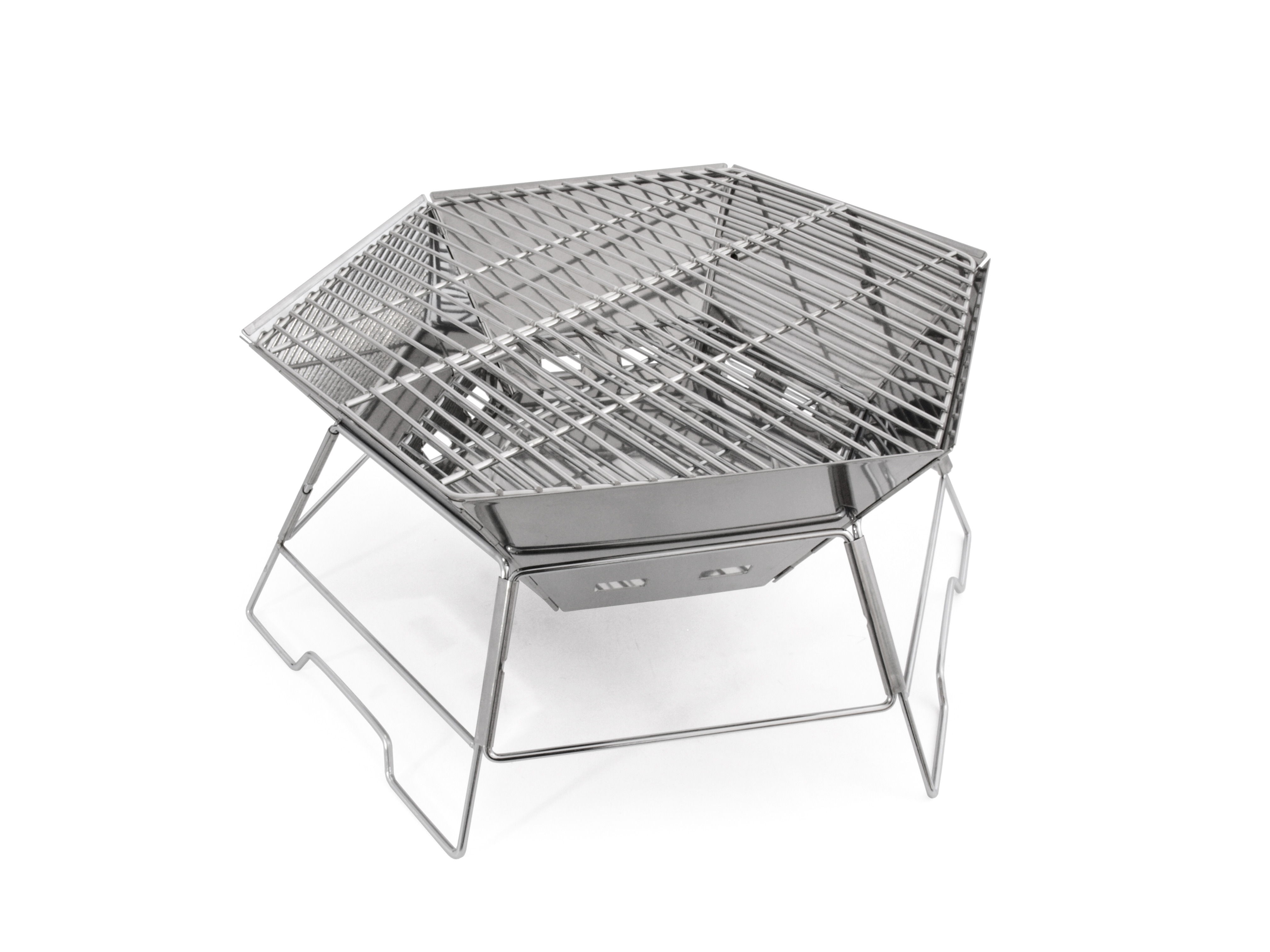 Premium Argentinischer V-Winkel Grill Aus Eisen – Mit Ablaufpfanne & Griffen