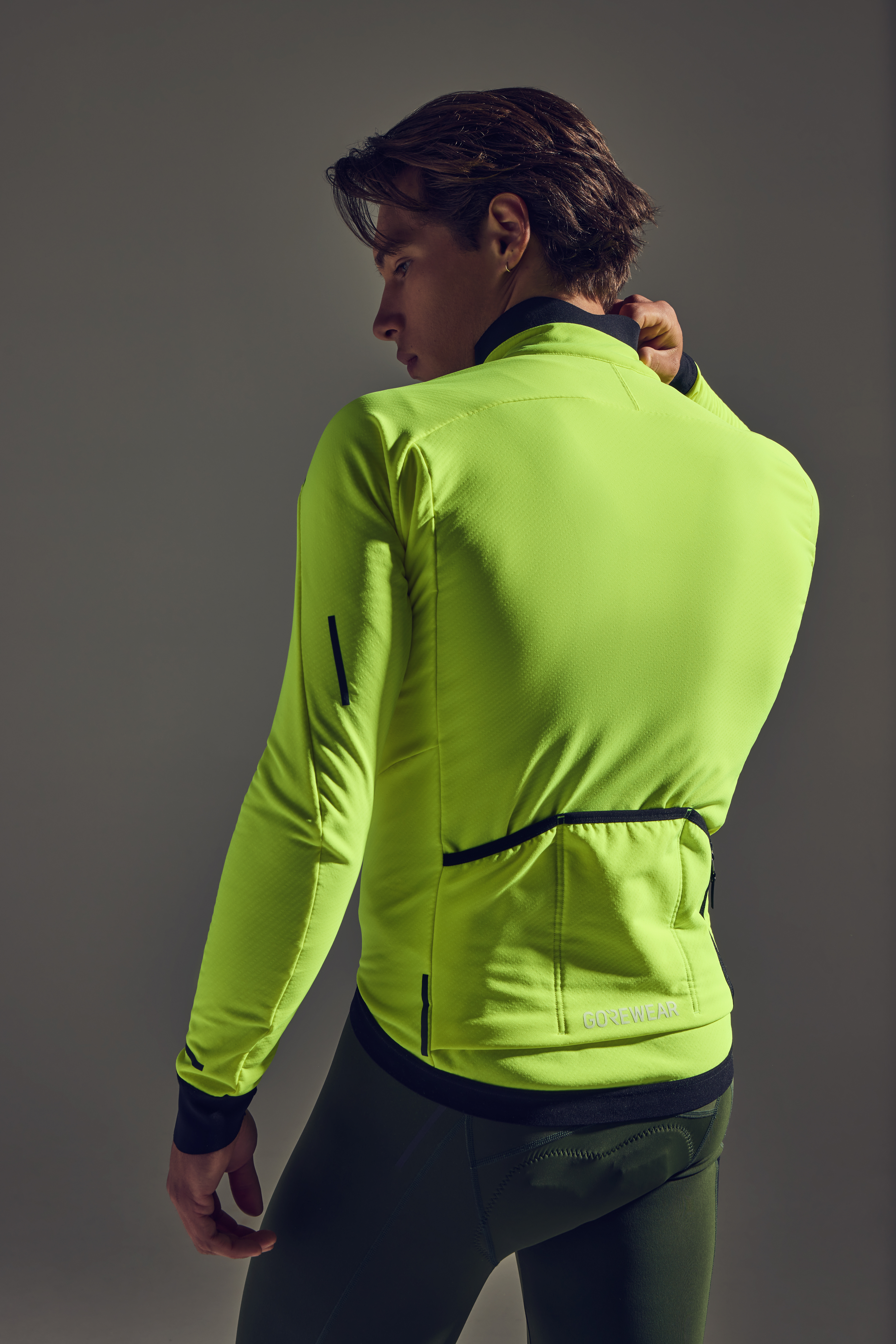 GORE Wear Spinshift Thermo Jacket Mens Cycling tricot neon yellow