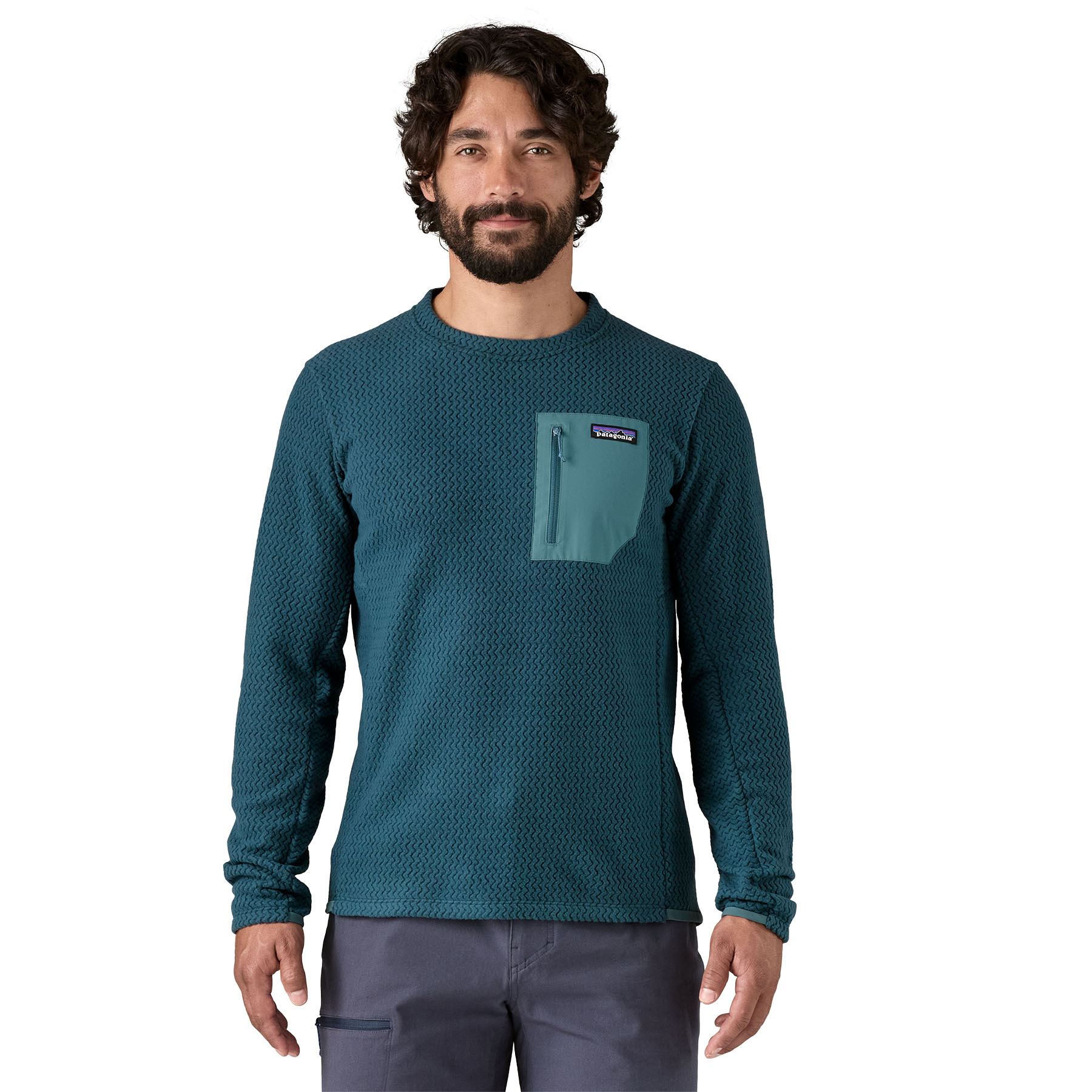 Patagonia M's R1 Air Crew Sweaters/jumpers tidal teal L - Transa.ch