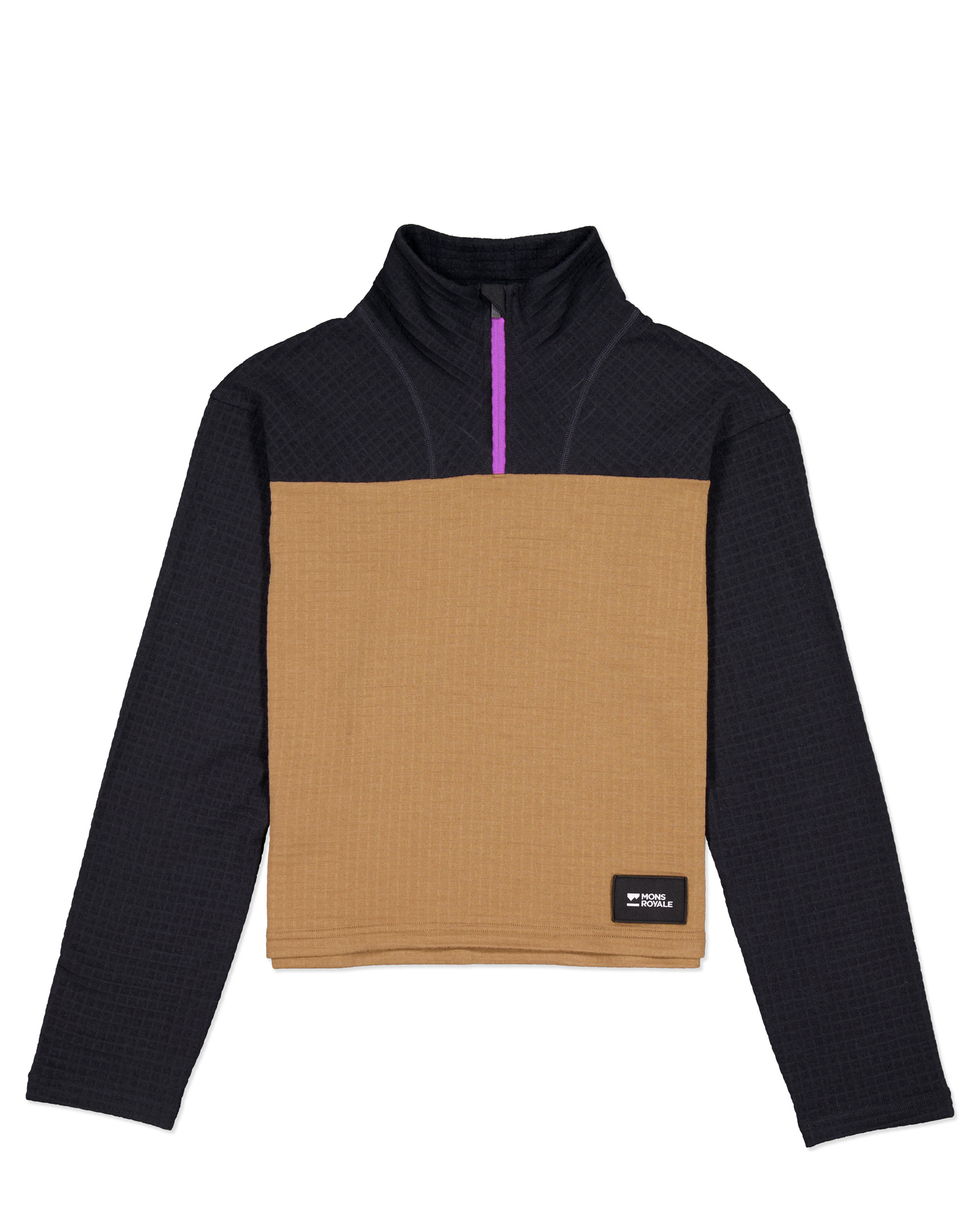 Mons Royale Offgrid Merino Fleece Long Sleeve Wollpullover black